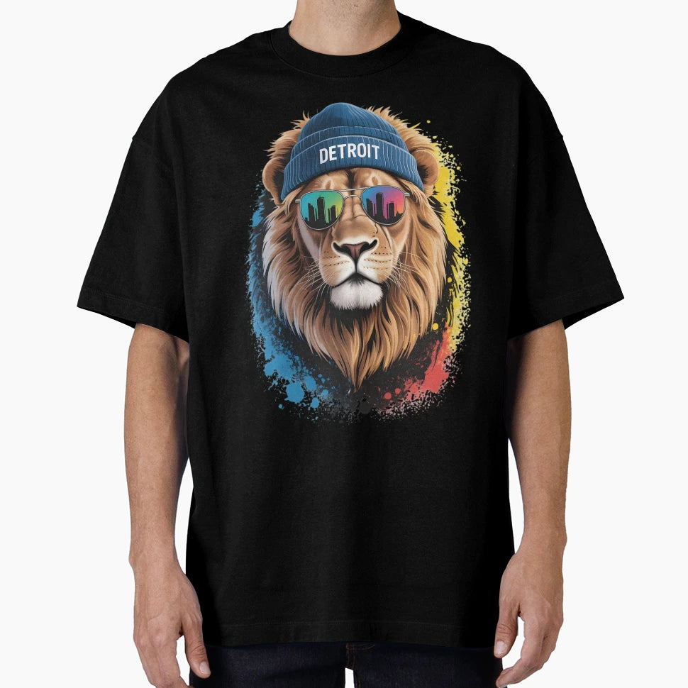 Detroit Lion T-Shirt - Aesthetic Graphic for Adults - T-Shirt, Sweatshirt, Hoodie