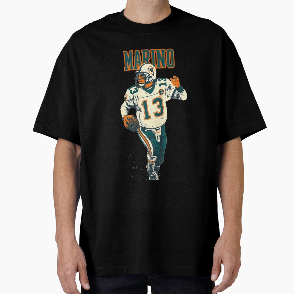 Dan Marino 13 Art Miami Quarterback Legend T-Shirt - Unique Graphic Unisex - T-Shirt, Sweatshirt, Hoodie