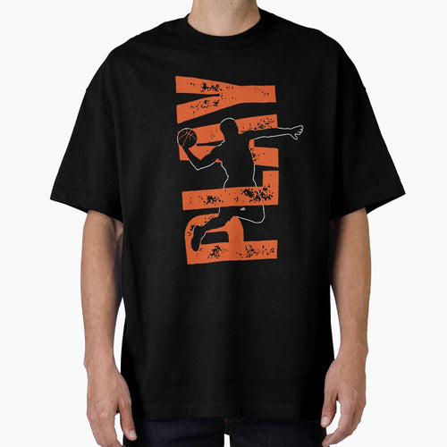 Dunk Basketball Player Silhouette Art T-Shirt - Streetwear Style for Adults - T-Shirt, Sweatshirt, Hoodie