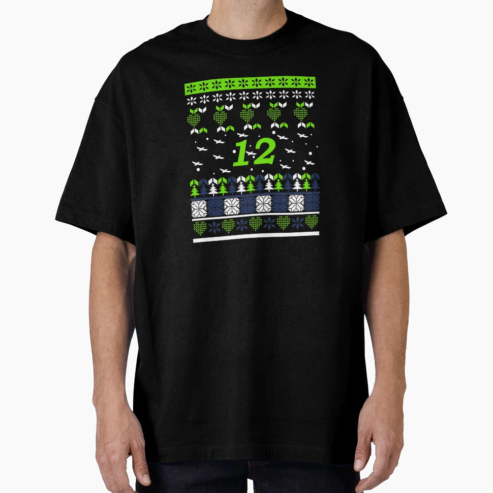 12 Flying Seahawks Ugly 2021 T-Shirt - Custom Art Print for Adults - T-Shirt, Sweatshirt, Hoodie