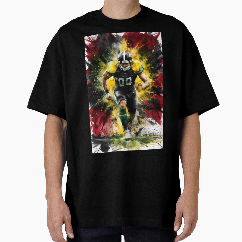 American Football Player Running Towards T-Shirt - Graphic Print Unisex - T-Shirt, Sweatshirt, Hoodie