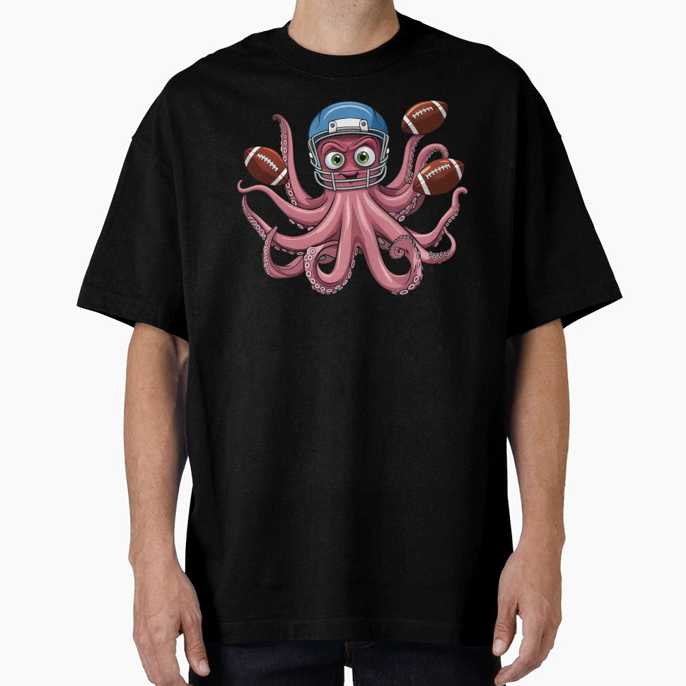 Funny Octopus Football Player Sports T-Shirt - Trendy Graphic for Adults - T-Shirt, Sweatshirt, Hoodie