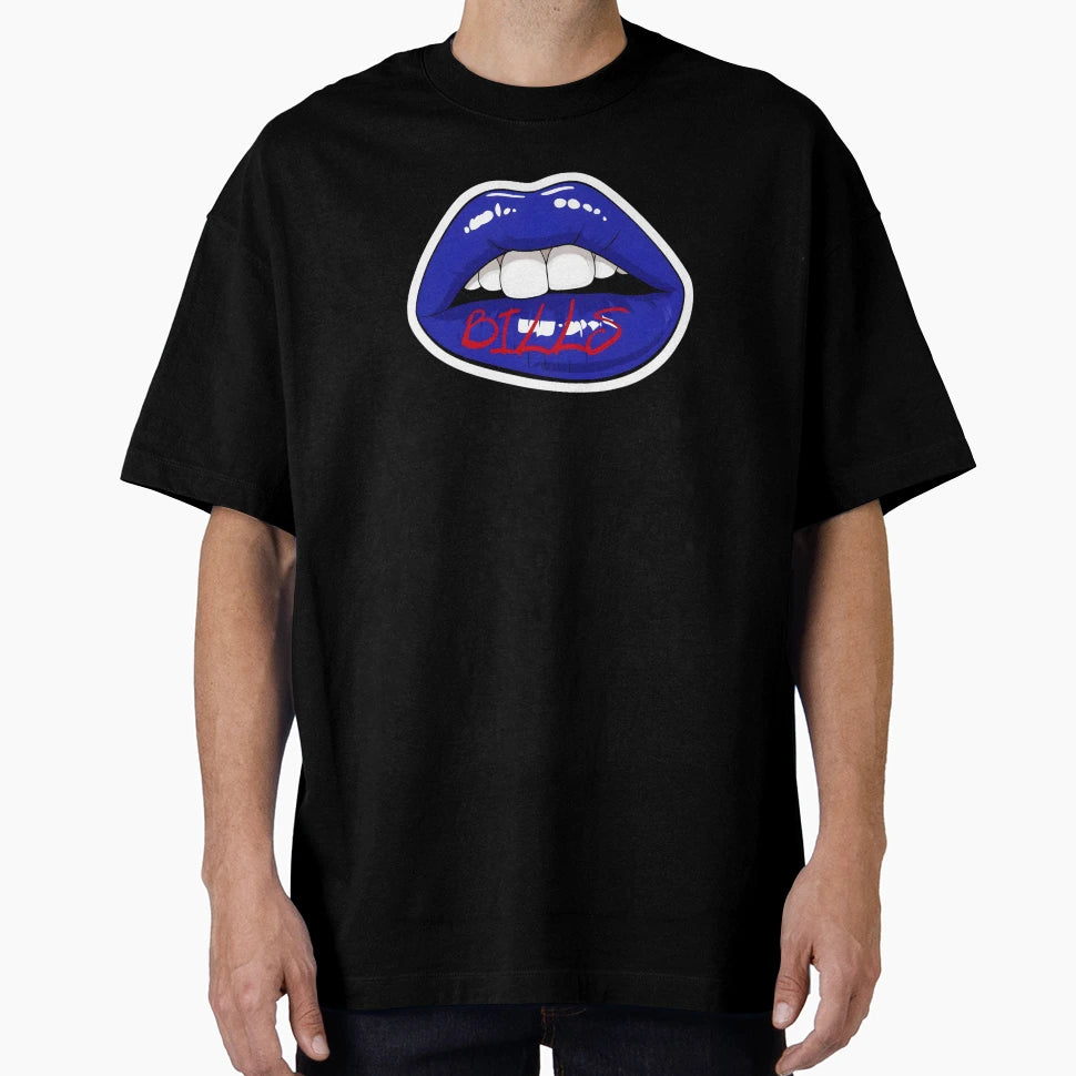 Buffalo Bills Football Lips T-Shirt - Custom Art Print for Adults - T-Shirt, Sweatshirt, Hoodie