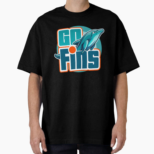 Fins Up Aqua And Orange Dolphin Mascot T-Shirt - Fun Novelty Design Unisex - T-Shirt, Sweatshirt, Hoodie