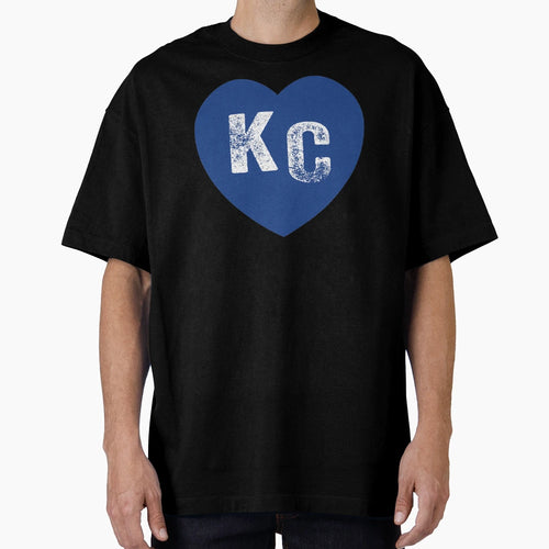 Royal Blue Kc Blue Heart Kansas City T-Shirt - Minimalist Print Unisex - T-Shirt, Sweatshirt, Hoodie