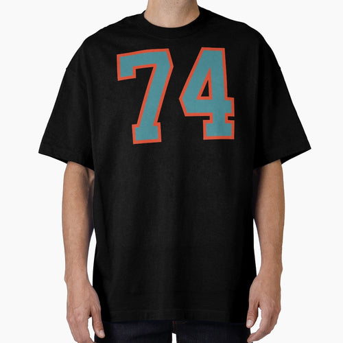 74 Number Aqua Orange Lucky Sports T-Shirt - Novelty Apparel for Adults - T-Shirt, Sweatshirt, Hoodie