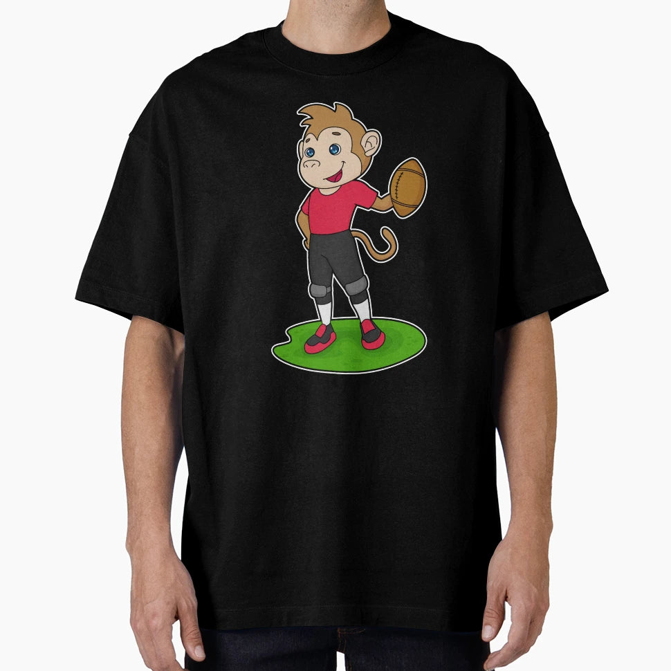 Monkey Football Player Football T-Shirt - Casual Everyday Wear for Adults - T-Shirt, Sweatshirt, Hoodie