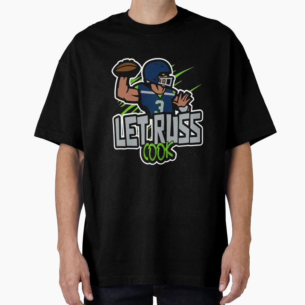 Let Russ Cook Go Hawks Seattle Football T-Shirt - Aesthetic Graphic Unisex - T-Shirt, Sweatshirt, Hoodie