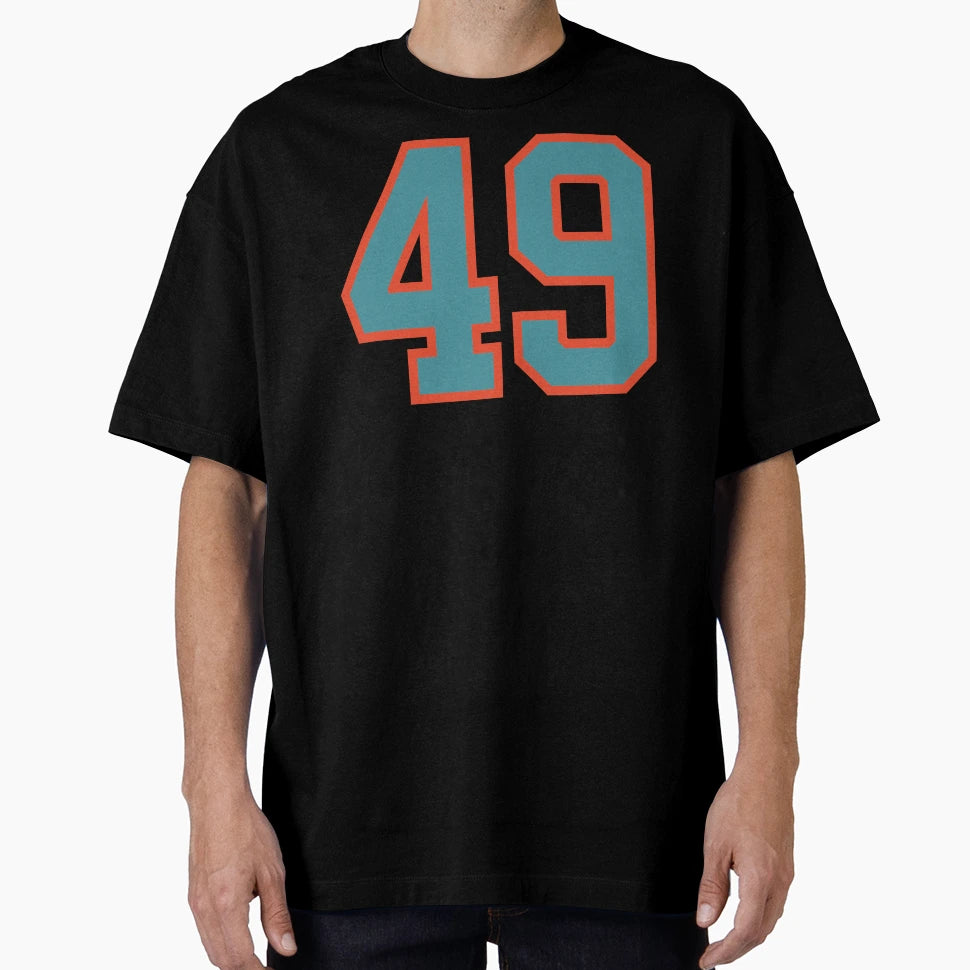 49 Number Aqua Orange Lucky Sports Forty T-Shirt - Streetwear Style Unisex - T-Shirt, Sweatshirt, Hoodie