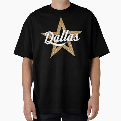 Dallas Script Star White Type T-Shirt - Custom Art Print Men Women - T-Shirt, Sweatshirt, Hoodie