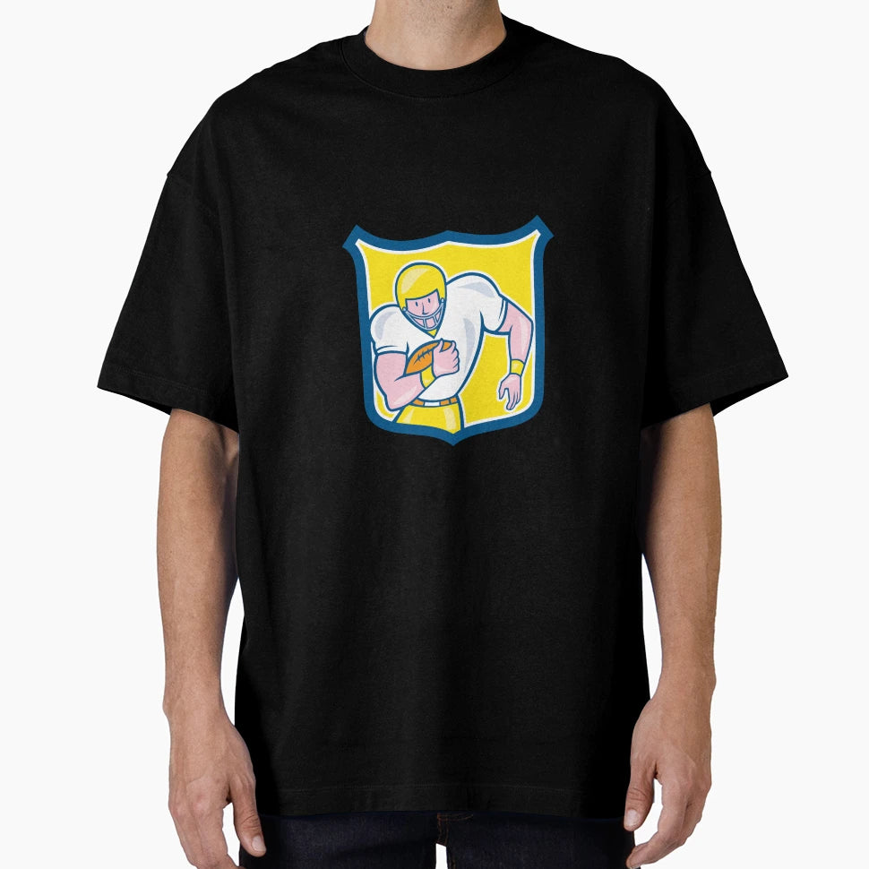 American Football Fullback Shield T-Shirt - Trendy Graphic Men Women - T-Shirt, Sweatshirt, Hoodie