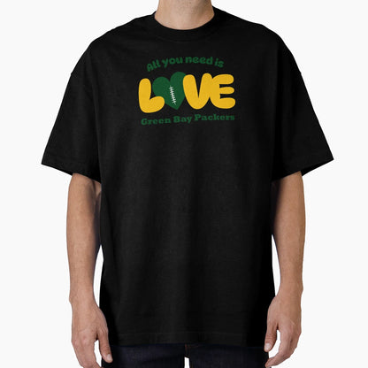 All You Need Is Love Football Green T-Shirt - Novelty Apparel for Adults - T-Shirt, Sweatshirt, Hoodie