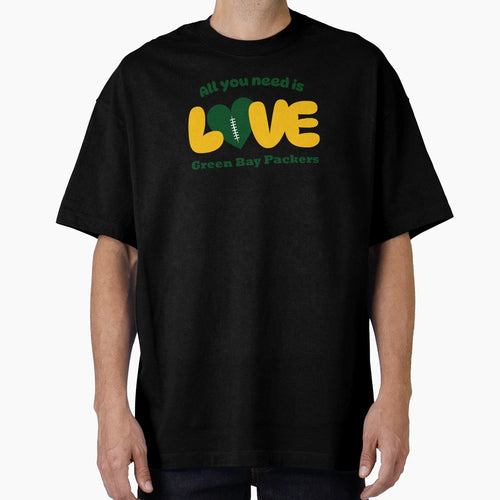 All You Need Is Love Football Green T-Shirt - Novelty Apparel for Adults - T-Shirt, Sweatshirt, Hoodie