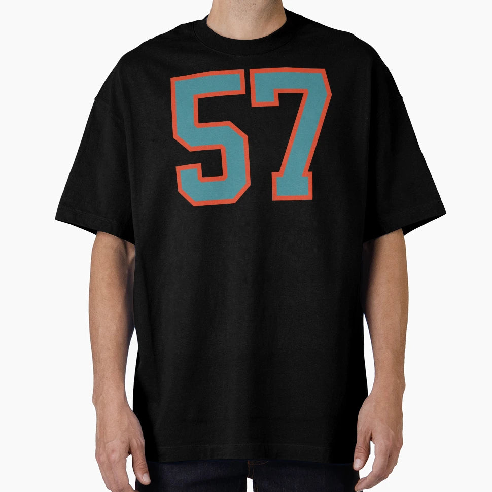 57 Number Aqua Orange Lucky Sports T-Shirt - Novelty Apparel Men Women - T-Shirt, Sweatshirt, Hoodie