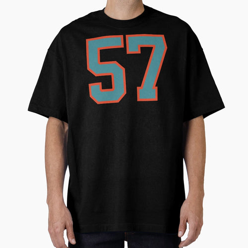 57 Number Aqua Orange Lucky Sports T-Shirt - Novelty Apparel Men Women - T-Shirt, Sweatshirt, Hoodie