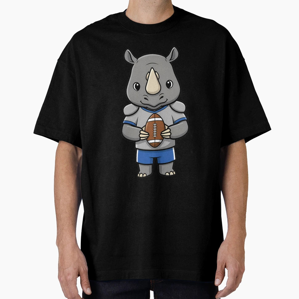 Rhino Football Player Mascot T-Shirt - Custom Art Print for Adults - T-Shirt, Sweatshirt, Hoodie