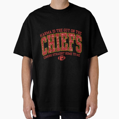 Karma Is Guy Chiefs TK Taylor T-Shirt - Aesthetic Graphic Unisex - T-Shirt, Sweatshirt, Hoodie