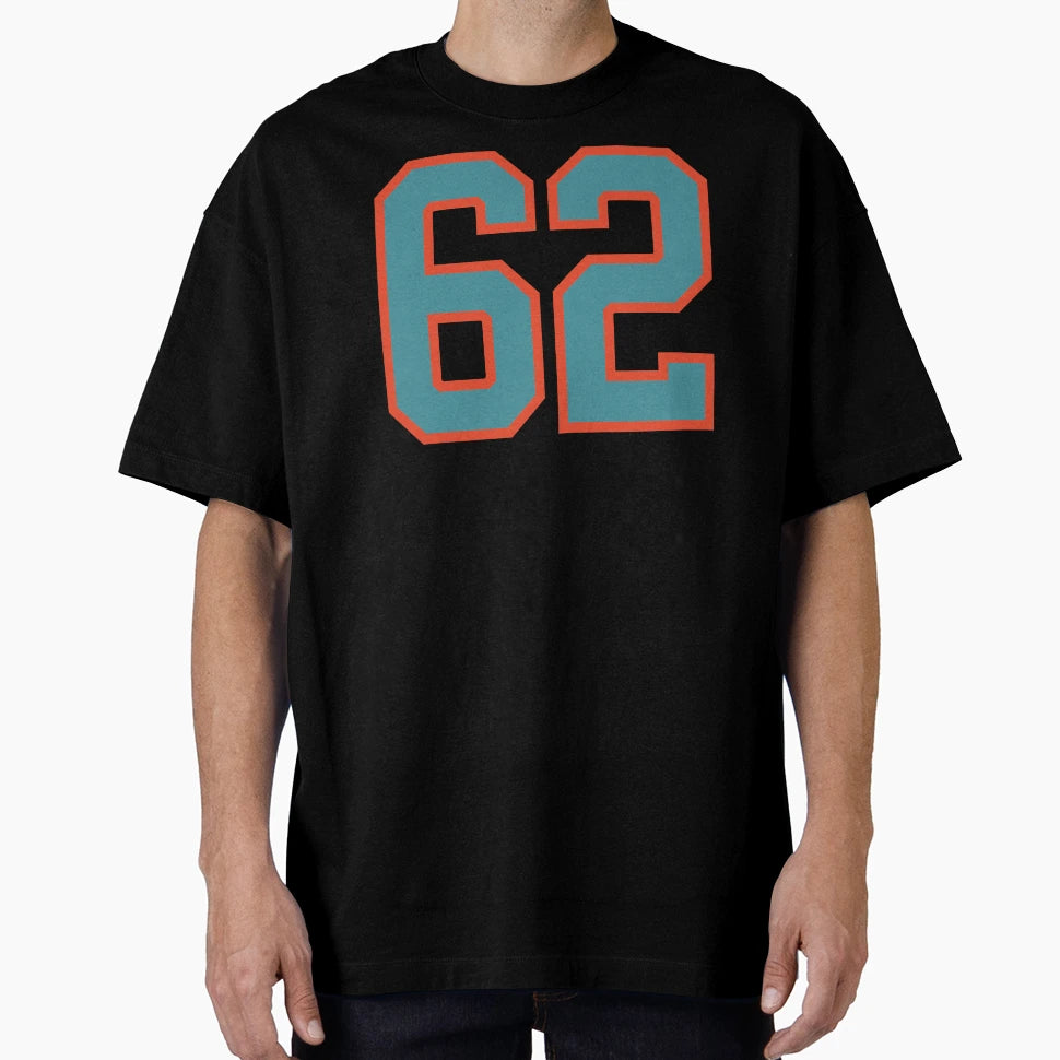 62 Number Aqua Orange Lucky Sports T-Shirt - Custom Art Print Men Women - T-Shirt, Sweatshirt, Hoodie