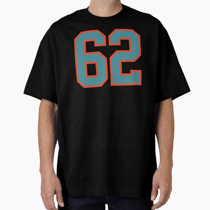 62 Number Aqua Orange Lucky Sports T-Shirt - Custom Art Print Men Women - T-Shirt, Sweatshirt, Hoodie