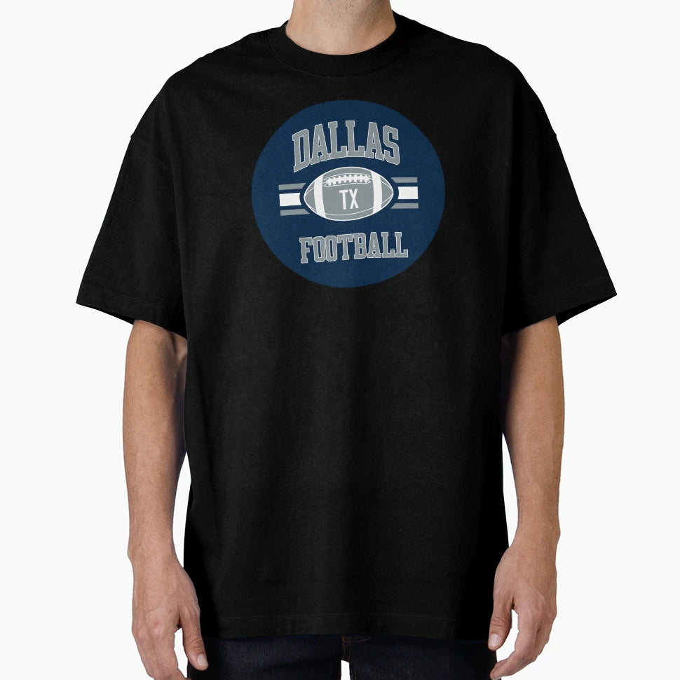 Dallas Football Circle Blue T-Shirt - Aesthetic Graphic Unisex - T-Shirt, Sweatshirt, Hoodie