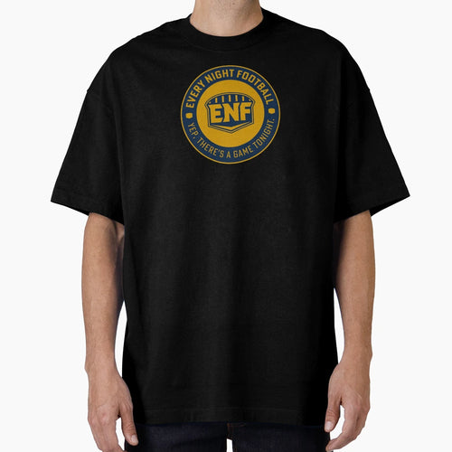 Every Night Football Circular Slogan Navy T-Shirt - Unique Graphic Unisex - T-Shirt, Sweatshirt, Hoodie