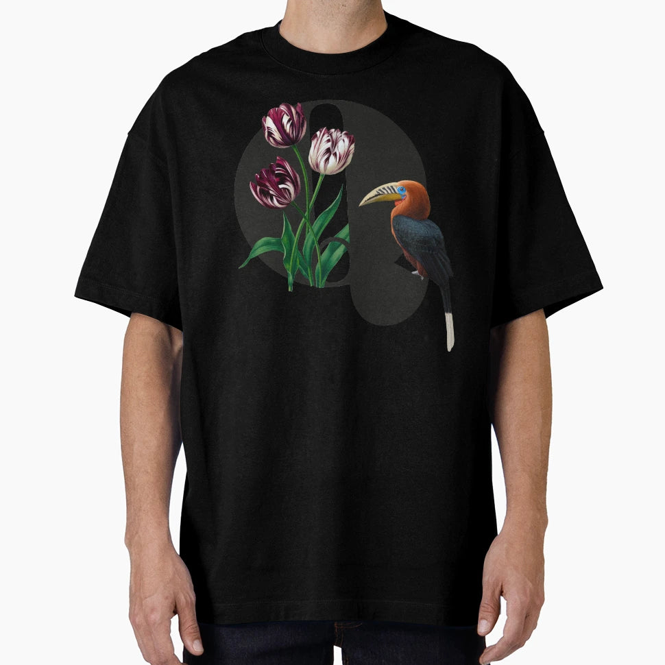 Botanical Alphabet Q T-Shirt - Trendy Graphic for Adults - T-Shirt, Sweatshirt, Hoodie
