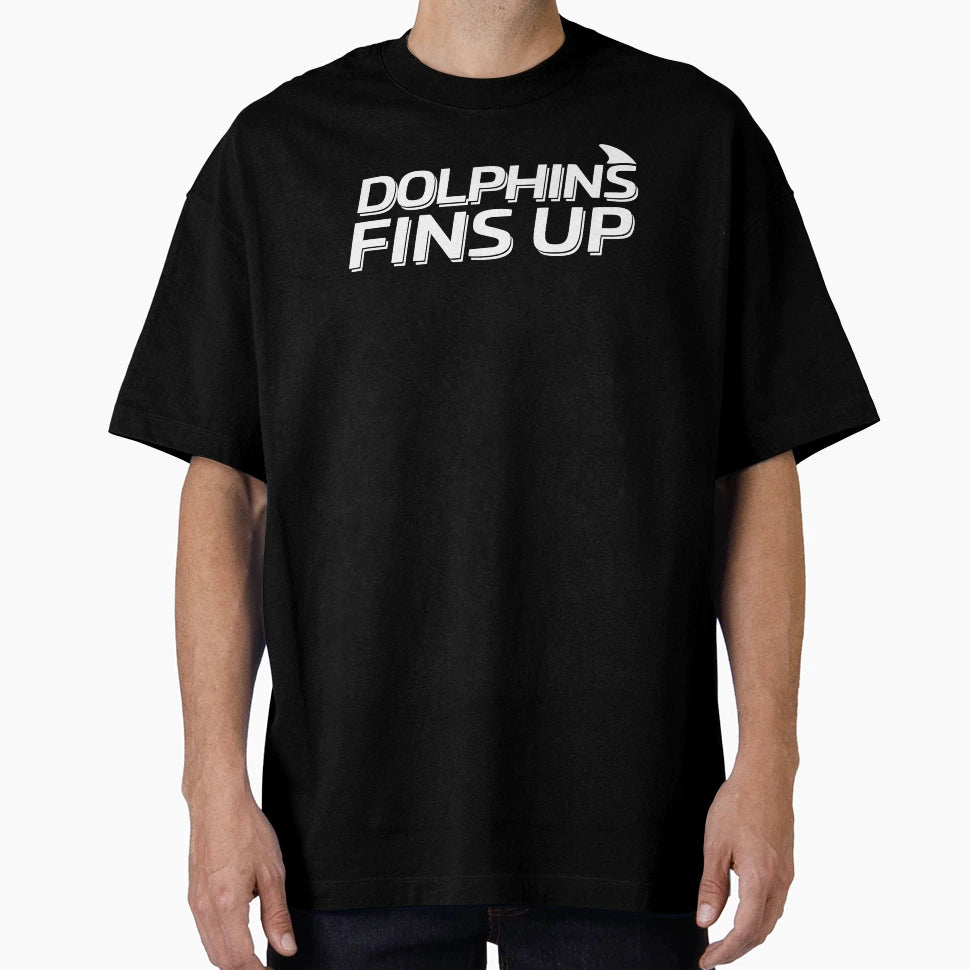 Dolphins Fins Up T-Shirt - Novelty Apparel for Adults - T-Shirt, Sweatshirt, Hoodie