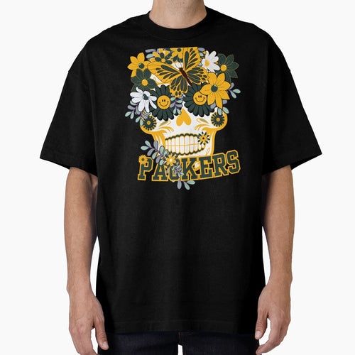 Green Bay Packers Scull T-Shirt - Novelty Apparel for Adults - T-Shirt, Sweatshirt, Hoodie