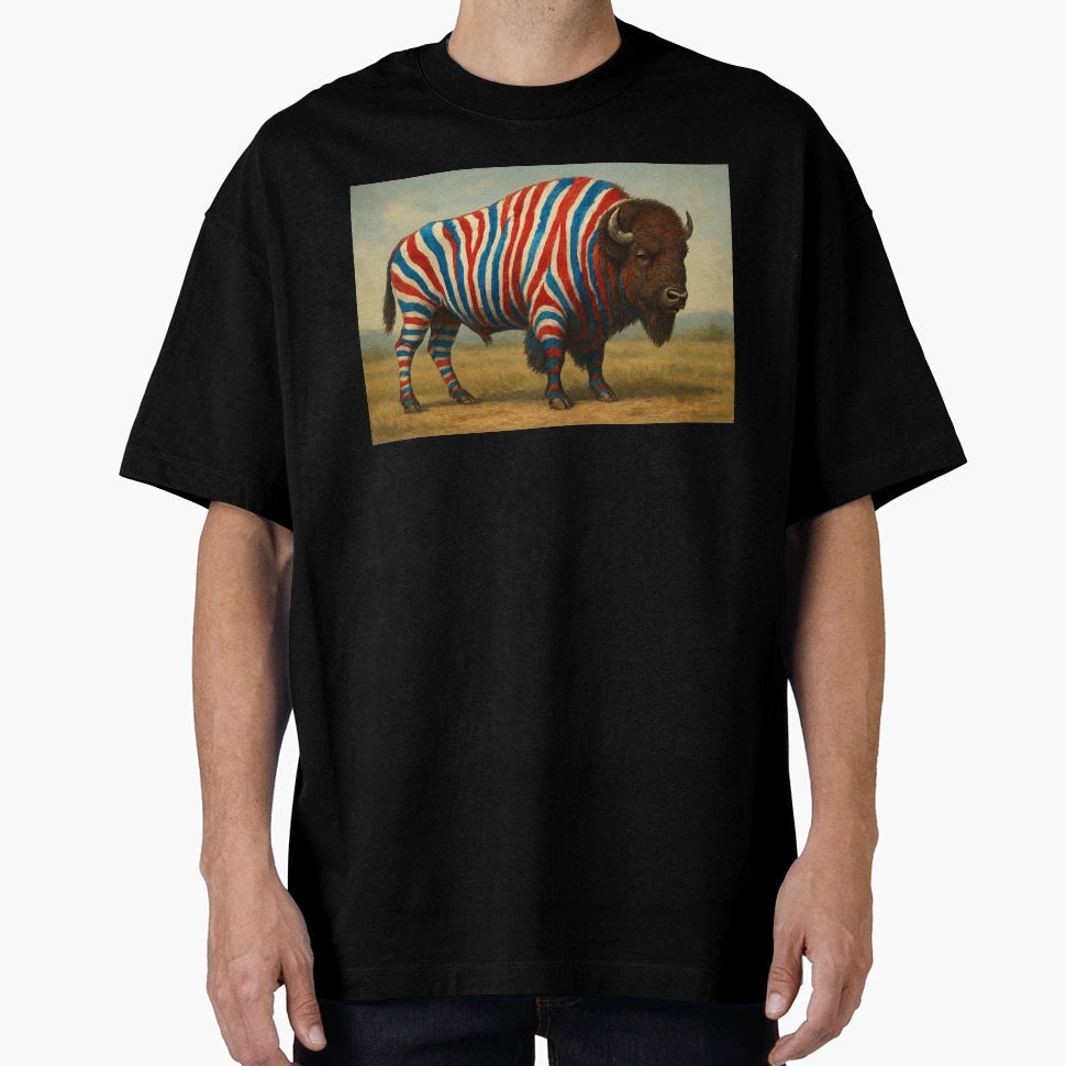 Zebra Stripe Bison T-Shirt - Novelty Apparel for Adults - T-Shirt, Sweatshirt, Hoodie