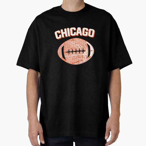 Chicago Football City Home Map T-Shirt - Graphic Print Unisex - T-Shirt, Sweatshirt, Hoodie