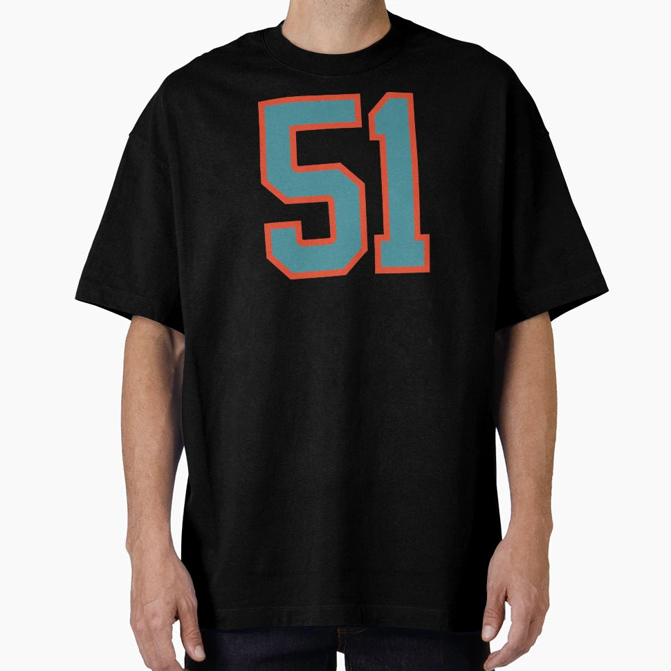 51 Number Aqua Orange Lucky Sports T-Shirt - Custom Art Print Men Women - T-Shirt, Sweatshirt, Hoodie