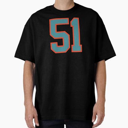 51 Number Aqua Orange Lucky Sports T-Shirt - Custom Art Print Men Women - T-Shirt, Sweatshirt, Hoodie