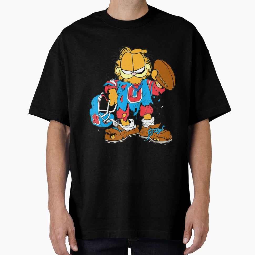 Garfield Football Roughed Up T-Shirt - Novelty Apparel Men Women - T-Shirt, Sweatshirt, Hoodie