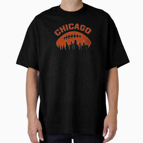 Chicago Illinois Cityscape Football T-Shirt - Unique Graphic for Adults - T-Shirt, Sweatshirt, Hoodie