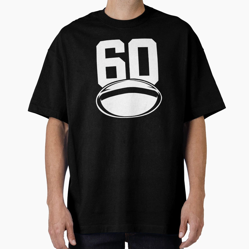 60 Rugby Number Sports Minimal Bold T-Shirt - Novelty Apparel for Adults - T-Shirt, Sweatshirt, Hoodie