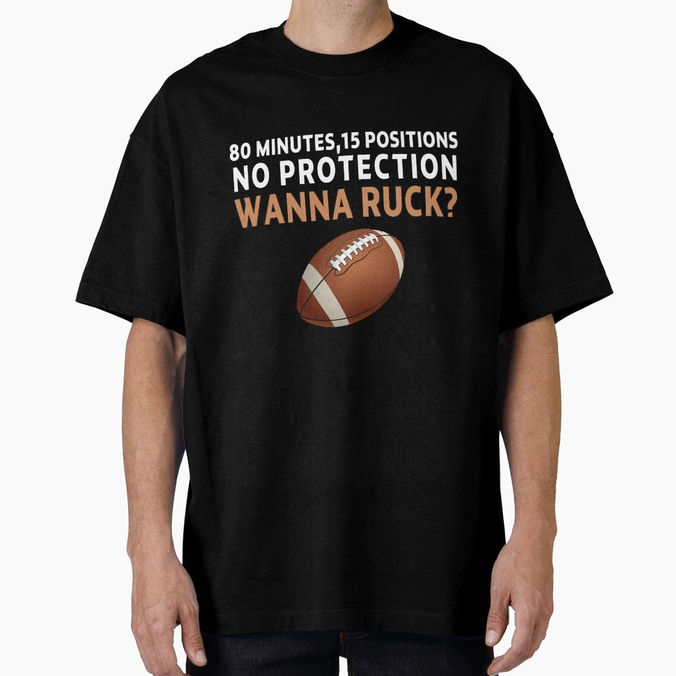 American Football Rugby 80 Minutes T-Shirt - Aesthetic Graphic Men Women - T-Shirt, Sweatshirt, Hoodie
