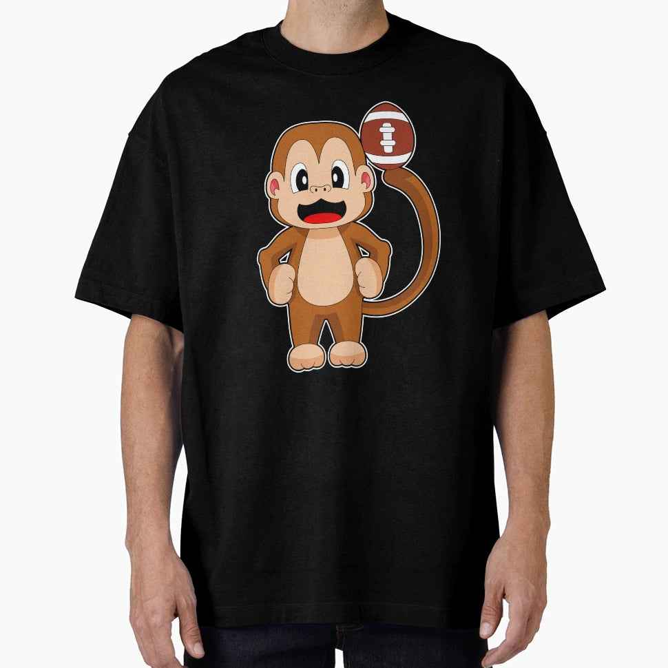 Monkey American Football Sports T-Shirt - Custom Art Print Unisex - T-Shirt, Sweatshirt, Hoodie