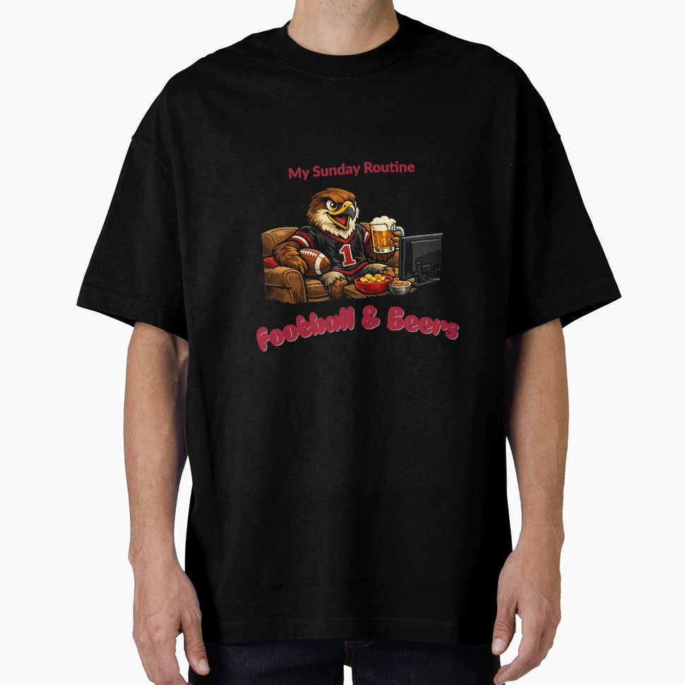 Atlanta Falcons Sunday Routine T-Shirt - Unique Graphic for Adults - T-Shirt, Sweatshirt, Hoodie