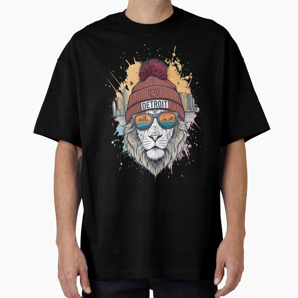 Detroit Lion T-Shirt - Custom Art Print Unisex - T-Shirt, Sweatshirt, Hoodie