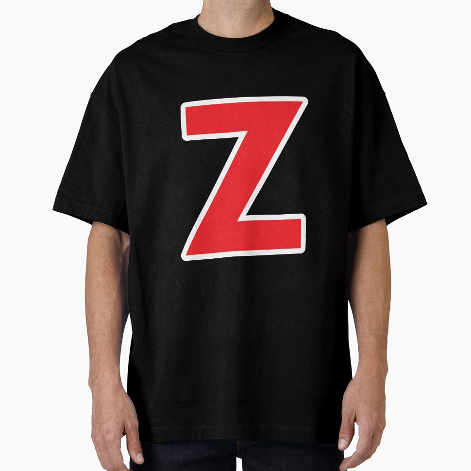Z Initial Letter Z Red And White T-Shirt - Custom Art Print Unisex - T-Shirt, Sweatshirt, Hoodie