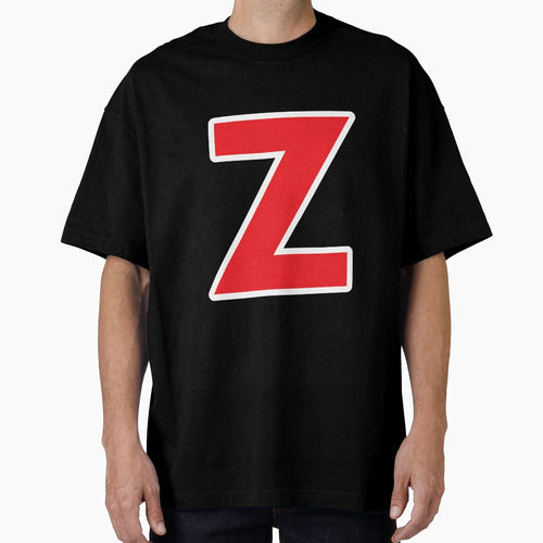 Z Initial Letter Z Red And White T-Shirt - Custom Art Print Unisex - T-Shirt, Sweatshirt, Hoodie