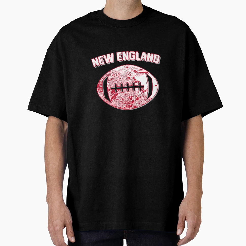 New England Football City Home Map T-Shirt - Custom Art Print for Adults - T-Shirt, Sweatshirt, Hoodie