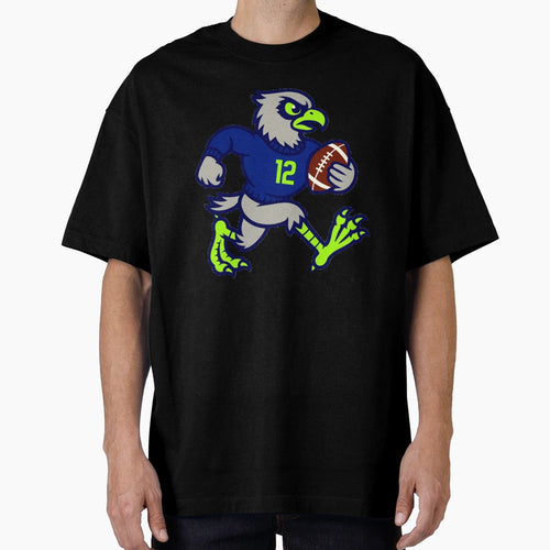 Seahawk Cartoon Mascot T-Shirt - Aesthetic Graphic for Adults - T-Shirt, Sweatshirt, Hoodie