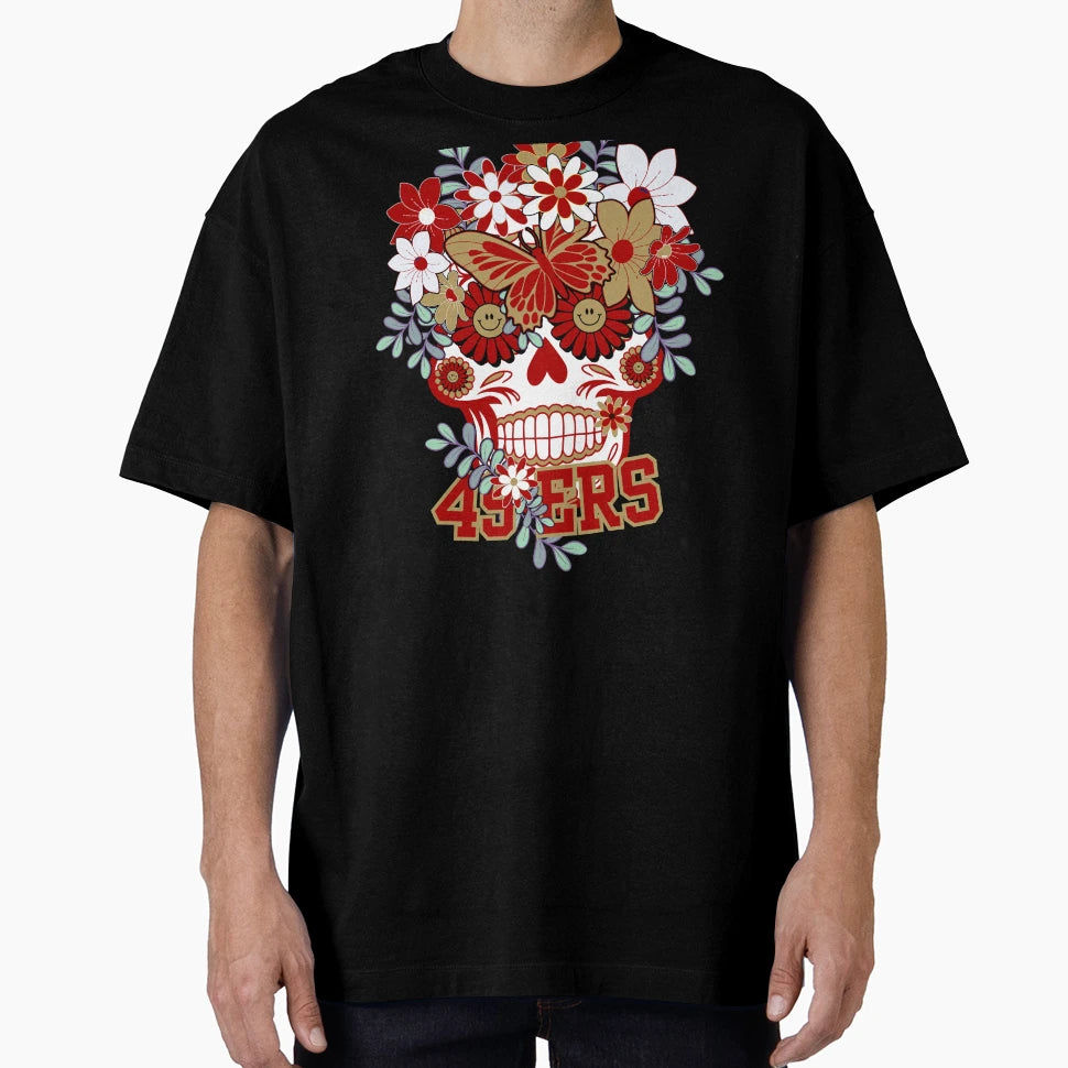 San Francisco 49Ers Scull T-Shirt - Streetwear Style Unisex - T-Shirt, Sweatshirt, Hoodie