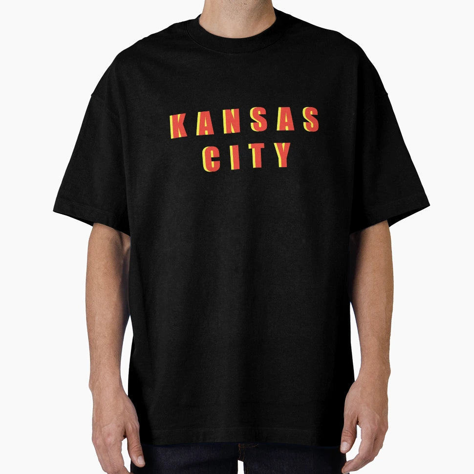 Kansas City Red And Gold Block Letters T-Shirt - Graphic Print Men Women - T-Shirt, Sweatshirt, Hoodie