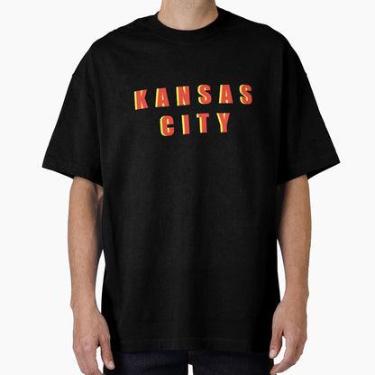 Kansas City Red And Gold Block Letters T-Shirt - Graphic Print Men Women - T-Shirt, Sweatshirt, Hoodie