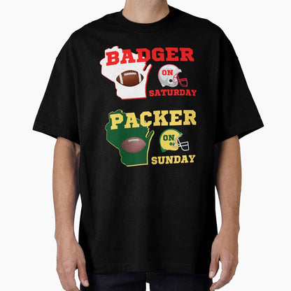 Badger Saturday Packer Sunday T-Shirt - Minimalist Print for Adults - T-Shirt, Sweatshirt, Hoodie