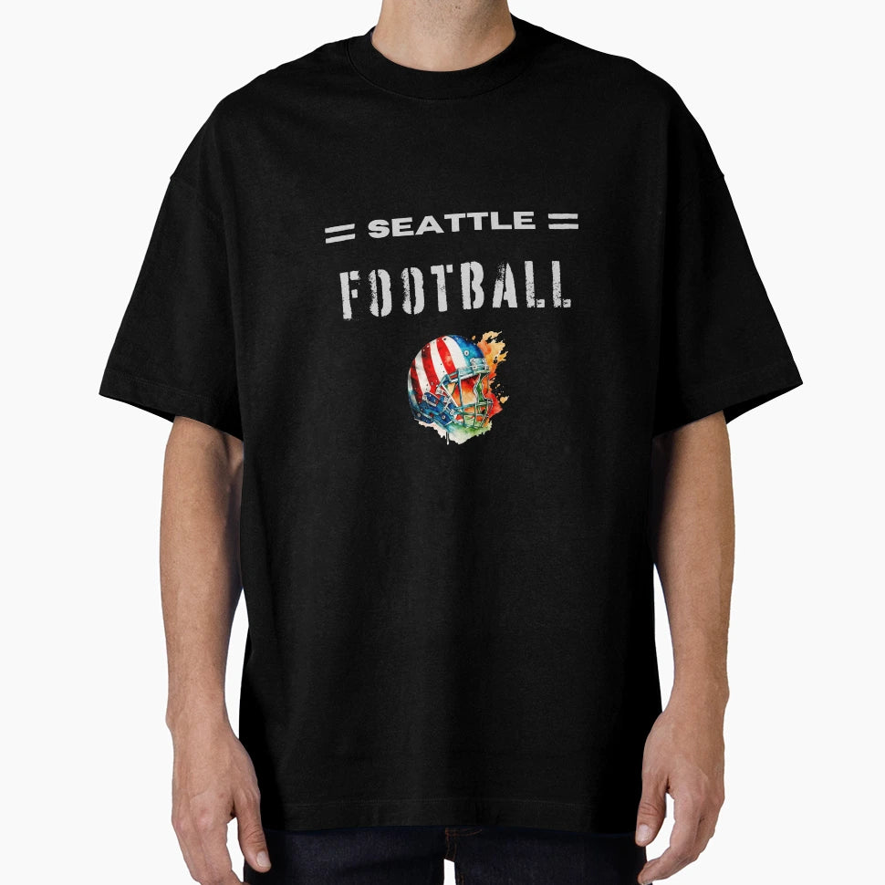 Seattle Football Usa Flag Helmet T-Shirt - Aesthetic Graphic Unisex - T-Shirt, Sweatshirt, Hoodie