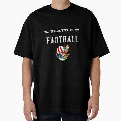 Seattle Football Usa Flag Helmet T-Shirt - Aesthetic Graphic Unisex - T-Shirt, Sweatshirt, Hoodie