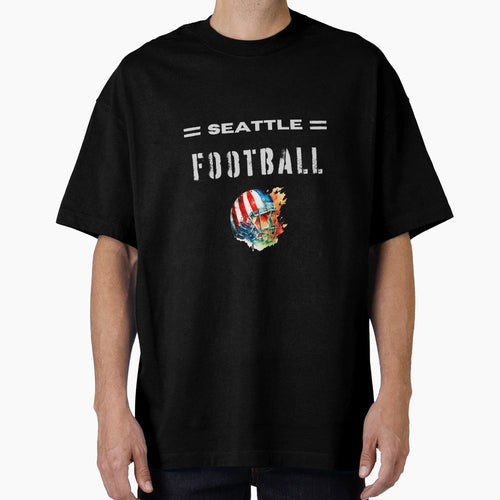 Seattle Football Usa Flag Helmet T-Shirt - Aesthetic Graphic Unisex - T-Shirt, Sweatshirt, Hoodie